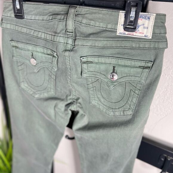True Religion Skinny Jeans Sage Green Size 30 - Picture 13 of 16